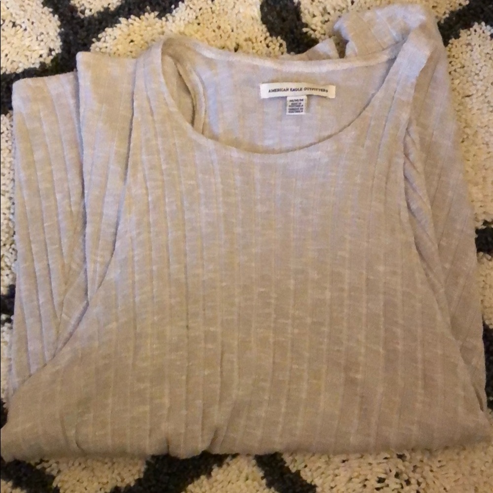 A white grey tank top